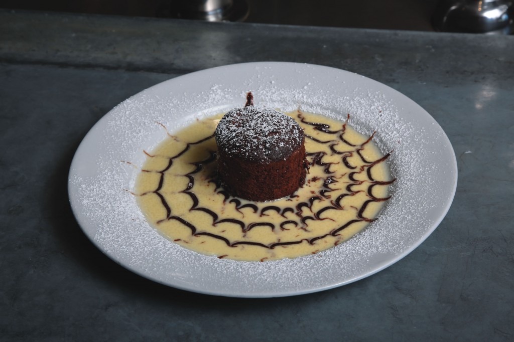 Belgian chocolate lava cake with creme anglaise