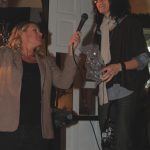 MEAGAN CORRADINO, OUR AUCTIONEER FOR THE EVENING (with Carmen Rey), BEING A TROOPER IN THE HEAVY RAIN