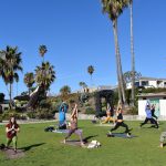 OM yoga class at Heisler Park_by Sharon Stello
