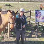 Karin Wyman-Vardaman and horse at entrance to Willow trail_no credit needed header